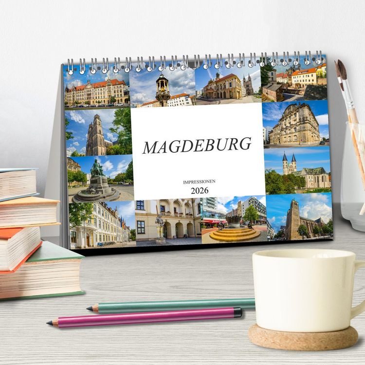Produktbild: Magdeburg Impressionen (Tischkalender 2026 DIN A5 quer), CALVENDO Monatskalender
