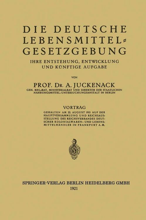 Produktbild: Die Deutsche Lebensmittelgesetzgebung