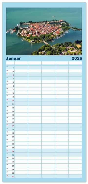 Produktbild: Familienplaner 2026 - Lindau - Juwel am Bodensee mit 5 Spalten (Wandkalender, 21 x 45 cm) CALVENDO