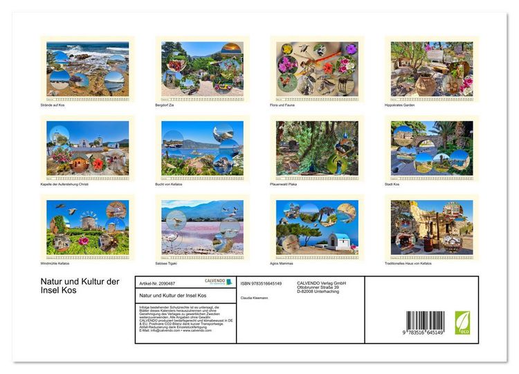 Produktbild: Natur und Kultur der Insel Kos (hochwertiger Premium Wandkalender 2026 DIN A2 quer), Kunstdruck in Hochglanz