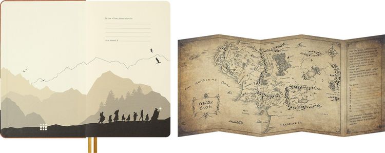 Produktbild: Moleskine Der Herr der Ringe Notizbuch Frodo Sam limitierte Ausgabe, L/A5, blanko, fester Einband