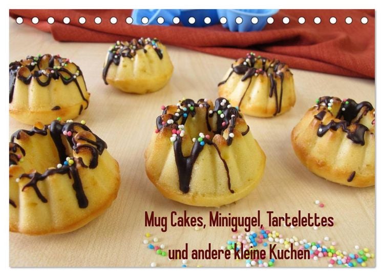 Produktbild: Mug Cakes, Minigugel, Tartelettes und andere kleine Kuchen (Tischkalender 2026 DIN A5 quer), CALVENDO Monatskalender