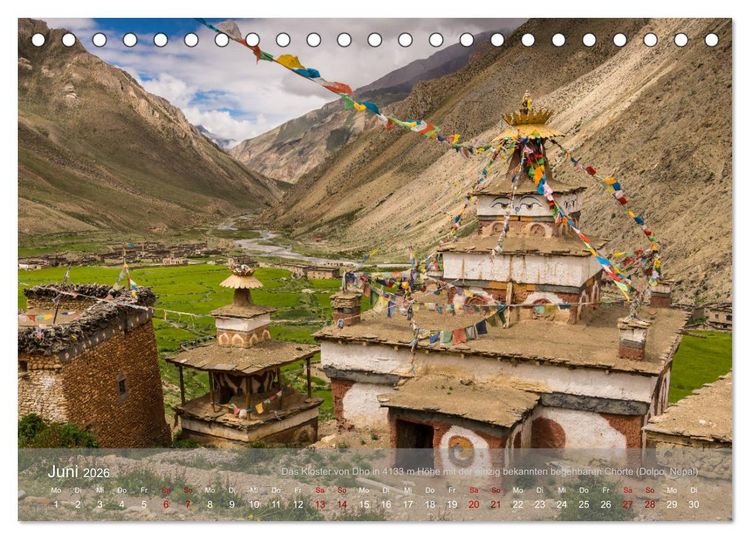 Produktbild: Buddhistische Kl&ouml;ster im Himalaya (Tischkalender 2026 DIN A5 quer), CALVENDO Monatskalender