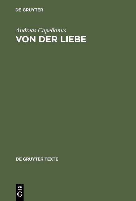 Produktbild: Capellanus, A: Von der Liebe