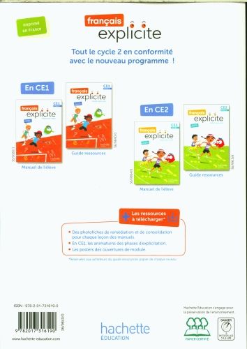Produktbild: Fran&ccedil;ais explicite CE1, cycle 2 : guide ressources : programme 2024
