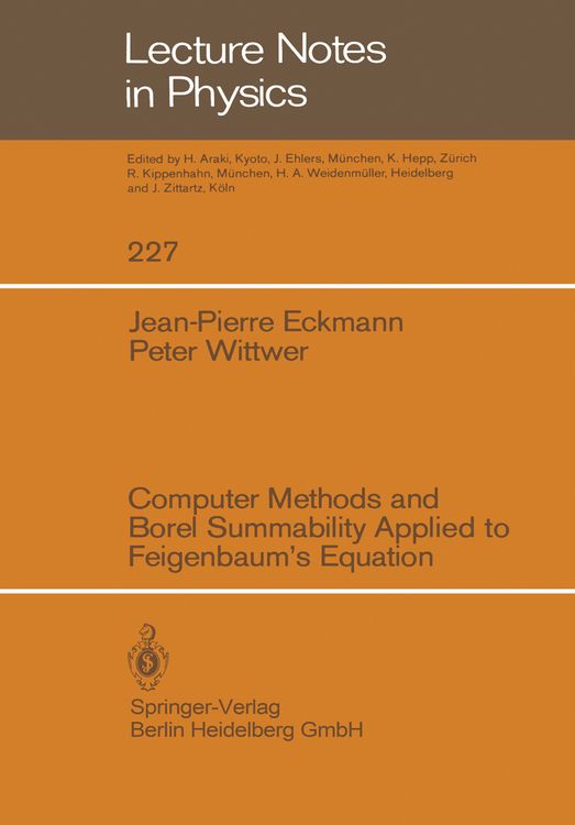 Produktbild: Computer Methods and Borel Summability Applied to Feigenbaum&rsquo;s Equation
