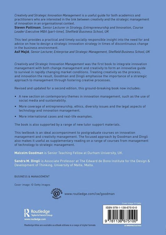 Produktbild: Creativity and Strategic Innovation Management