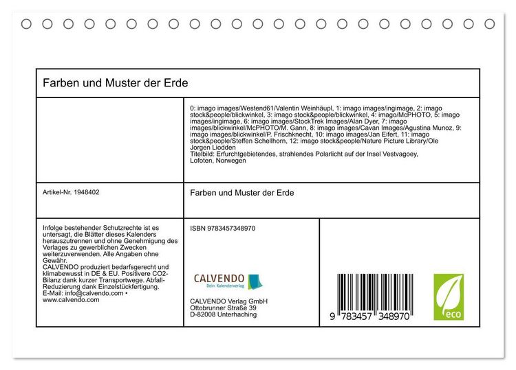 Produktbild: Farben und Muster der Erde (Tischkalender 2026 DIN A5 quer), CALVENDO Monatskalender
