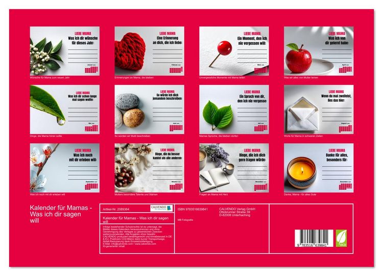Produktbild: Kalender f&uuml;r Mamas - Was ich dir sagen will (Wandkalender 2026 DIN A3 quer), CALVENDO Monatskalender