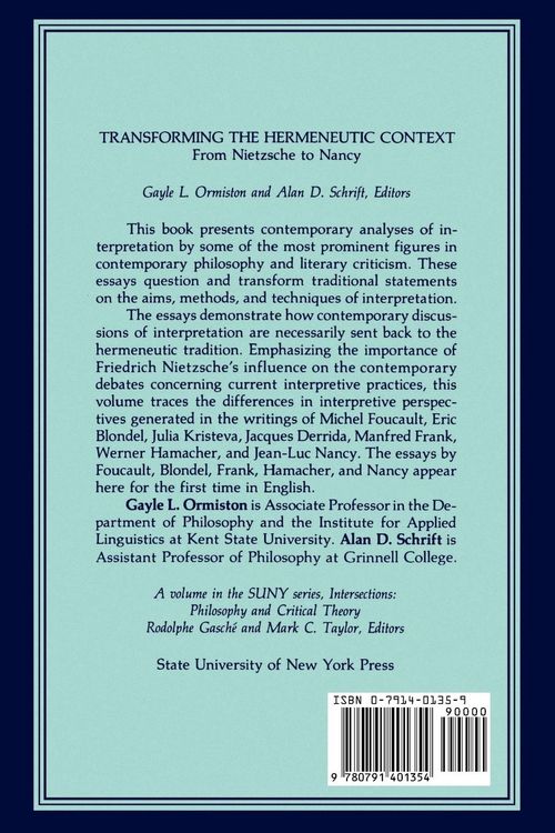 Produktbild: Transforming the Hermeneutic Context