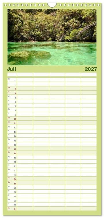 Produktbild: Familienplaner 2027 - S&uuml;dostasien - Thailand, Philippinen, Bali mit 5 Spalten (Wandkalender, 21 x 45 cm) CALVENDO