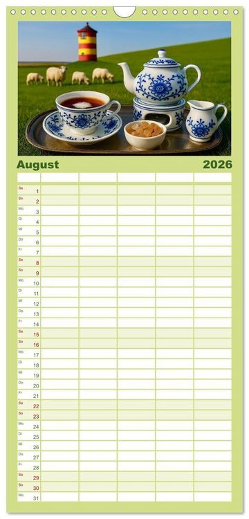 Produktbild: Familienplaner 2026 - Teezeremonien aus aller Welt mit 5 Spalten (Wandkalender, 21 x 45 cm) CALVENDO