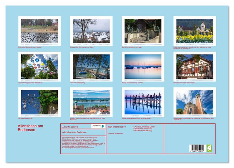 Produktbild: Allensbach am Bodensee (Wandkalender 2026 DIN A2 quer), CALVENDO Monatskalender