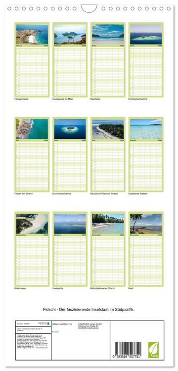 Produktbild: Familienplaner 2026 - Fidschi - Der faszinierende Inselstaat im S&uuml;dpazifik. mit 5 Spalten (Wandkalender, 21 x 45 cm) CALVENDO