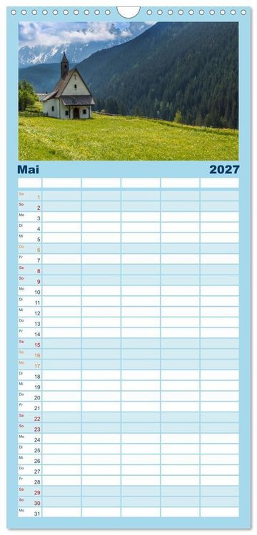 Produktbild: Familienplaner 2027 - MAGISCHES S&Uuml;DTIROL mit 5 Spalten (Wandkalender, 21 x 45 cm) CALVENDO