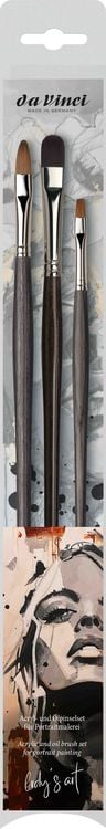 Produktbild: da Vinci Pinselset Portrait Acryl- und &Ouml;lmalset, 3er Set: Gr&ouml;&szlig;e 4+8+10