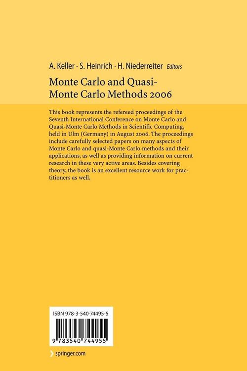 Produktbild: Monte Carlo and Quasi-Monte Carlo Methods 2006