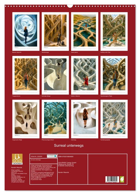 Produktbild: Surreal unterwegs (Wandkalender 2027 DIN A2 hoch), CALVENDO Monatskalender