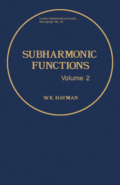 Produktbild: Subharmonic Functions