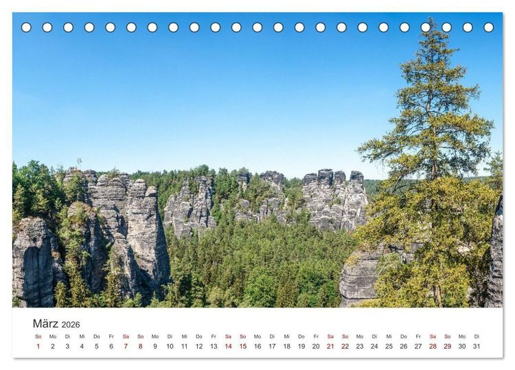 Produktbild: DEUTSCHLAND, S&auml;chsische Schweiz Nationalpark, M&auml;rchenwald (Tischkalender 2026 DIN A5 quer), CALVENDO Monatskalender
