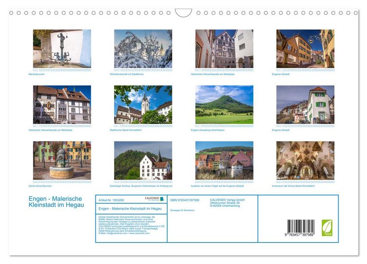 Produktbild: Engen - Malerische Kleinstadt im Hegau (Wandkalender 2026 DIN A3 quer), CALVENDO Monatskalender
