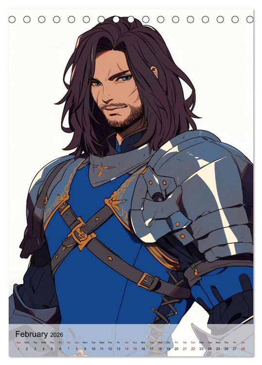 Produktbild: Seductive Anime Men (Desk Calendar 2026 DIN A5 portrait), CALVENDO 12 Month DeskCalendar