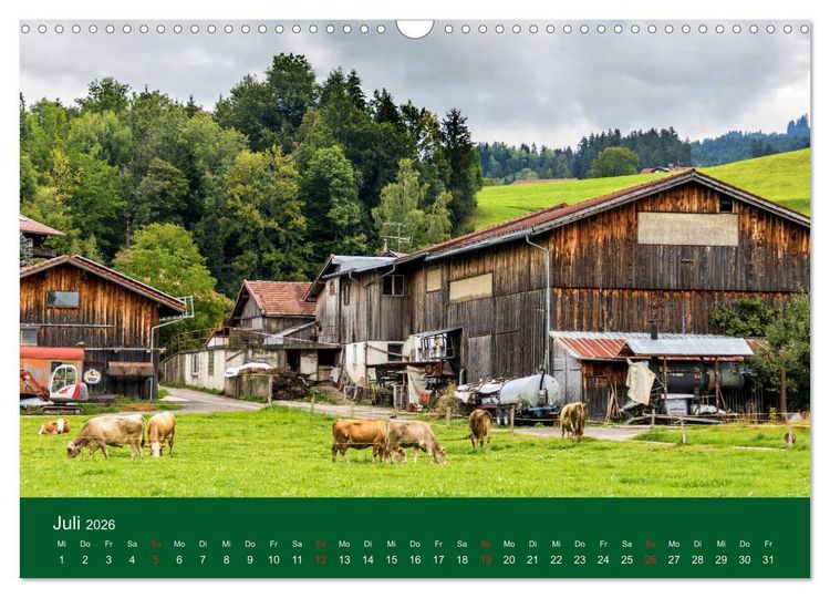 Produktbild: Allg&auml;u - Landliches Leben (Wandkalender 2026 DIN A3 quer), CALVENDO Monatskalender