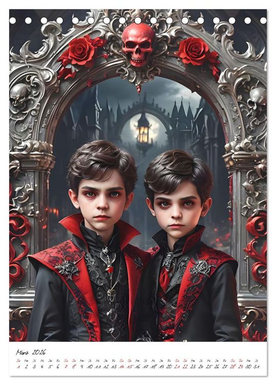 Produktbild: Vampirkinder der Finsternis (Tischkalender 2026 DIN A5 hoch), CALVENDO Monatskalender