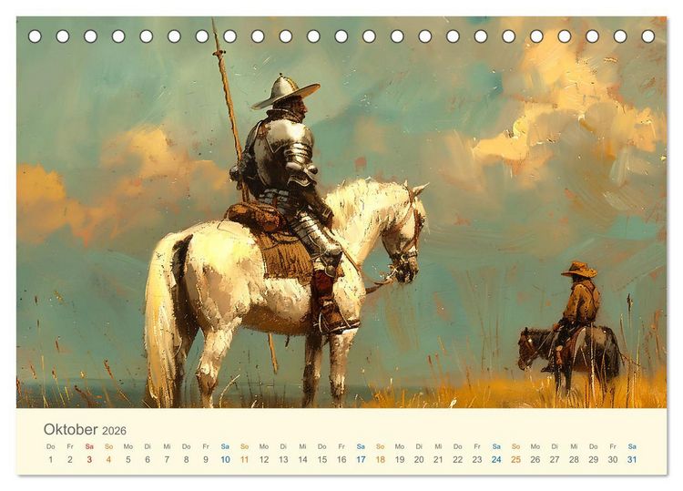 Produktbild: Helden der Weltliteratur (Tischkalender 2026 DIN A5 quer), CALVENDO Monatskalender