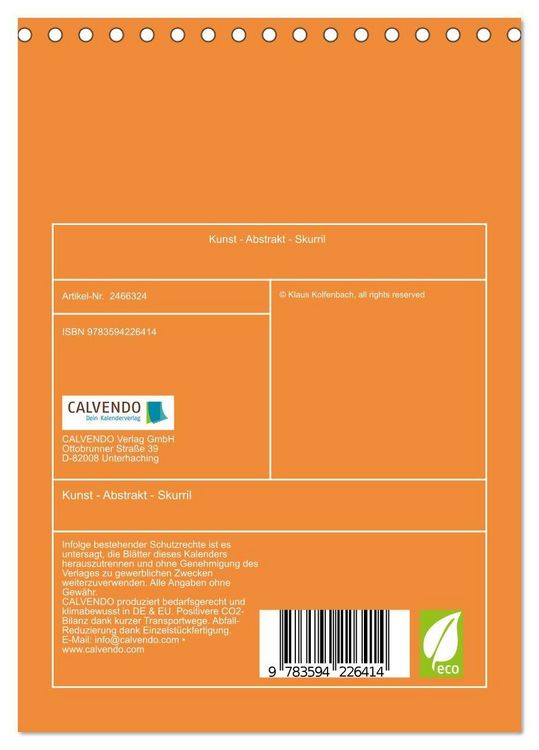 Produktbild: Kunst - Abstrakt - Skurril (Tischkalender 2027 DIN A5 hoch), CALVENDO Monatskalender