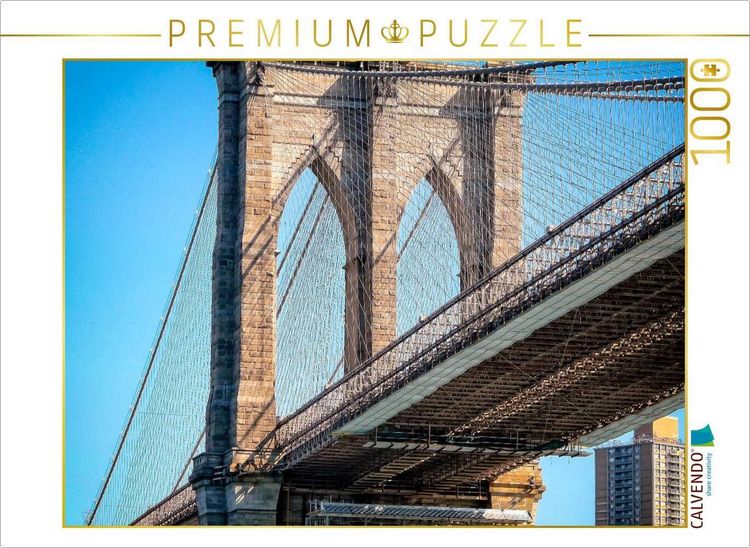 Produktbild: CALVENDO Puzzle Brooklyn Bridge - Br&uuml;cke in eine neue Welt | 1000 Teile Lege-Gr&ouml;&szlig;e 64x48cm Foto-Puzzle f&uuml;r gl&uuml;ckliche Stunden