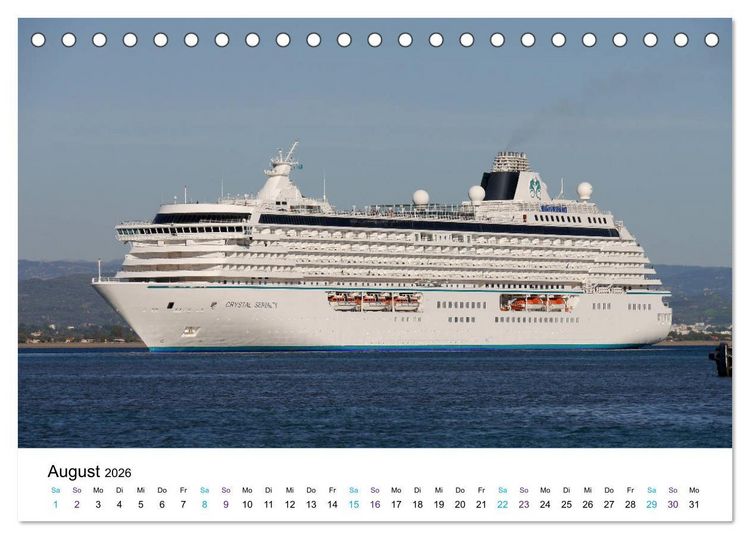 Produktbild: Riesen der Meere - Kreuzfahrtschiffe (Tischkalender 2026 DIN A5 quer), CALVENDO Monatskalender