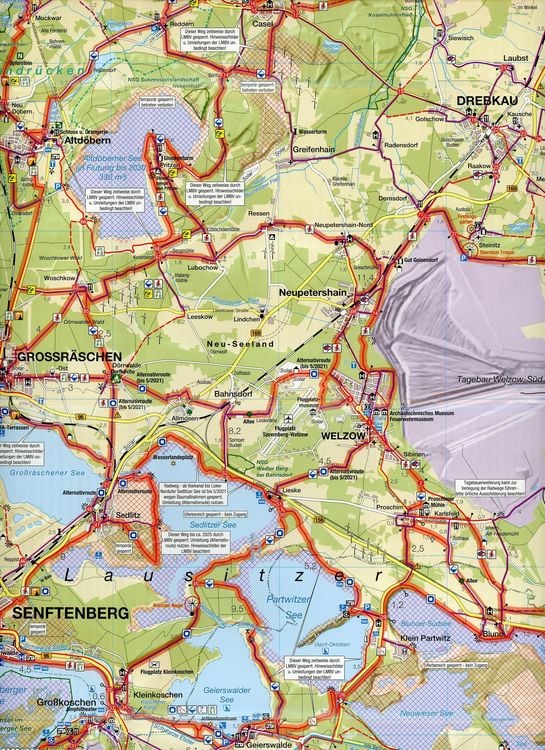 Produktbild: Fahrradkarte Lausitzer Seenland 1:75.000