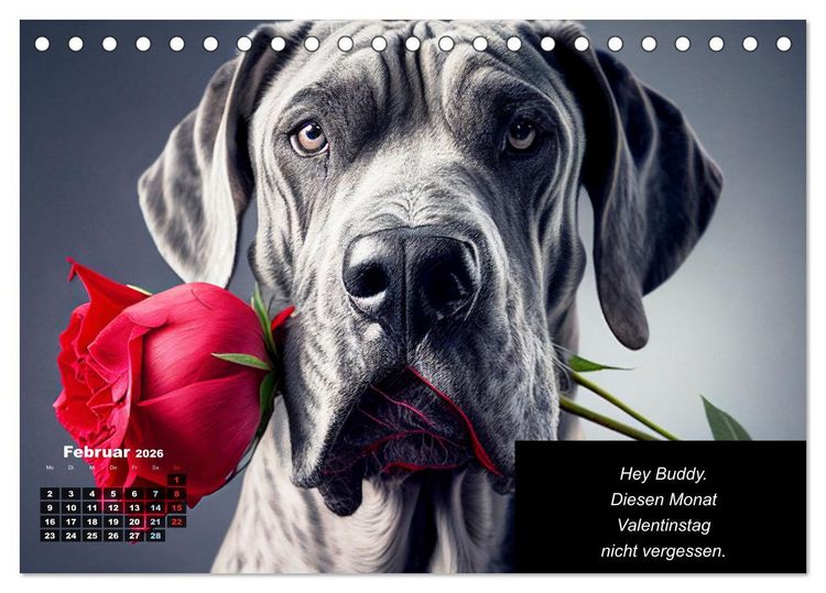 Produktbild: Der humoristische Dogge Kalender (Tischkalender 2026 DIN A5 quer), CALVENDO Monatskalender