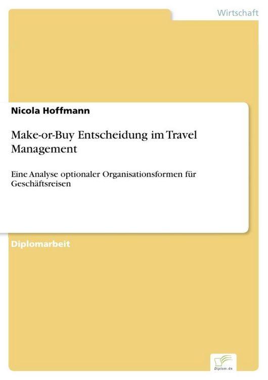 Produktbild: Make-or-Buy Entscheidung im Travel Management