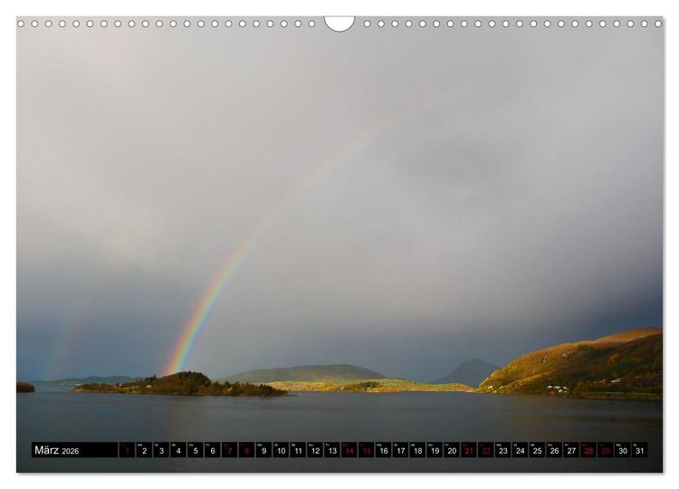 Produktbild: Bergen - Kirkenes - Bergen mit dem Postschiff (Wandkalender 2026 DIN A3 quer), CALVENDO Monatskalender