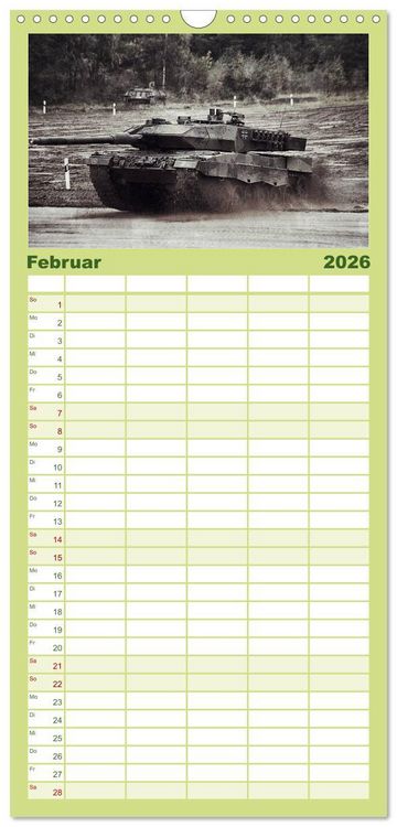 Produktbild: Familienplaner 2026 - Panzerstahl auf der Heide &ndash; Das Heer legt wieder los mit 5 Spalten (Wandkalender, 21 x 45 cm) CALVENDO