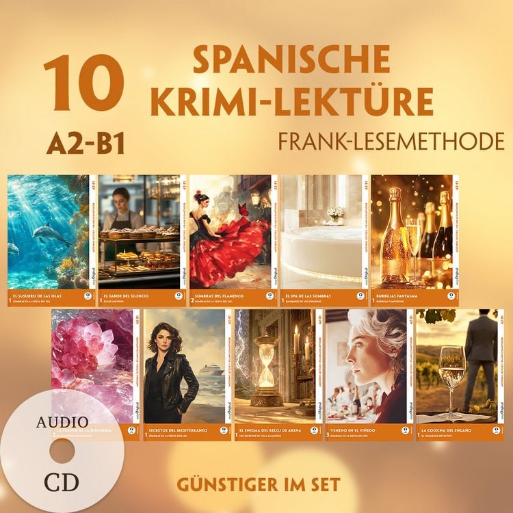 Produktbild: 10 Spanische Krimi-Lekt&uuml;re A2-B1 (10 B&uuml;cher + 10 Audio-CDs)