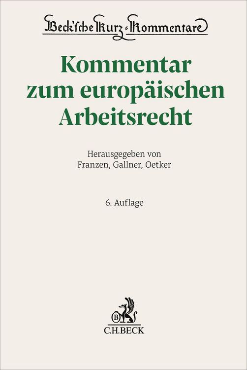 Produktbild: Kommentar zum europ&auml;ischen Arbeitsrecht