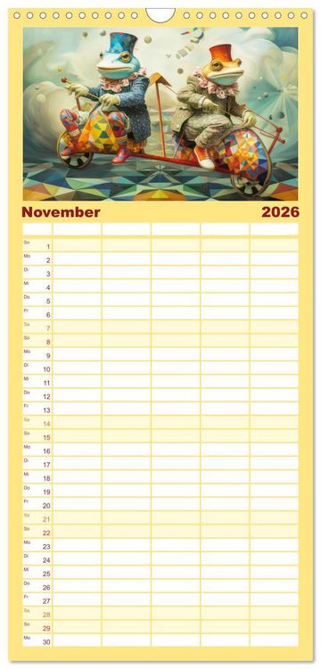 Produktbild: Familienplaner 2026 - Zirkusfantasien - Bezaubernd fremdartig mit 5 Spalten (Wandkalender, 21 x 45 cm) CALVENDO