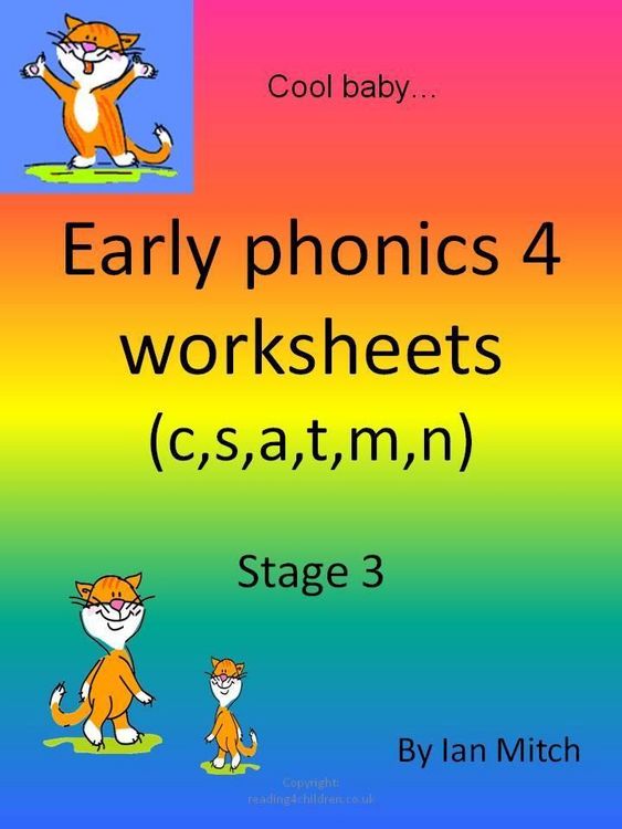 Produktbild: Early Phonics 4 Worksheets (c,s,a,t,m,n)