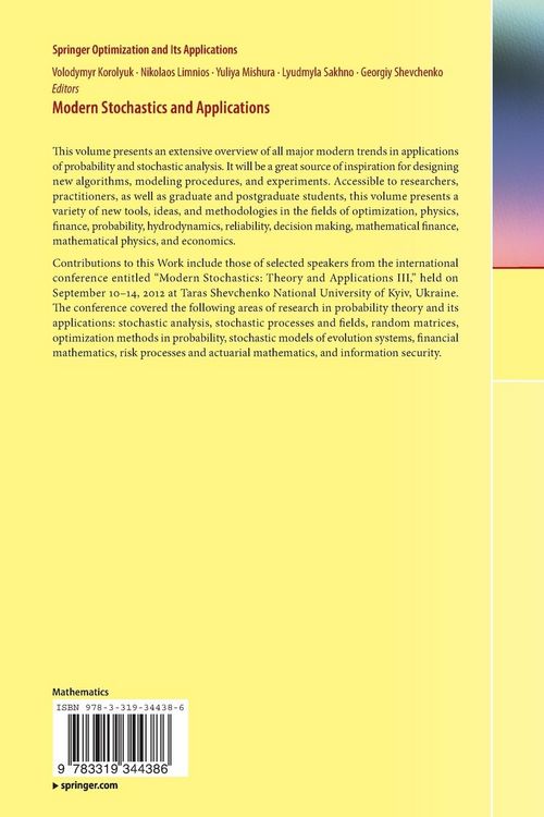 Produktbild: Modern Stochastics and Applications