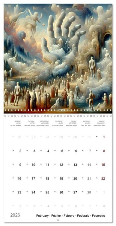 Produktbild: Jeux d'ombre de l'Humanit&eacute; (Calendrier mural carr&eacute; 2026 30x30 cm) Calendrier double avec une page pour vos prises de notes