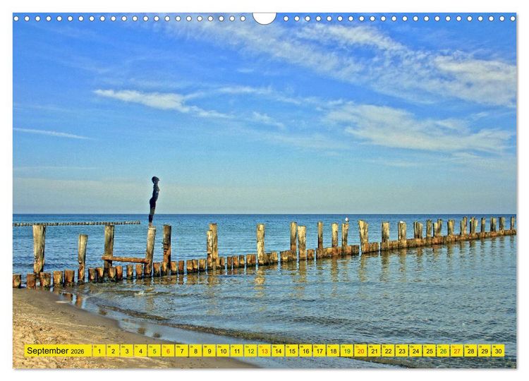 Produktbild: Erlebnis Ostseek&uuml;ste - zwischen Wismarer Bucht und Usedom (Wandkalender 2026 DIN A3 quer), CALVENDO Monatskalender