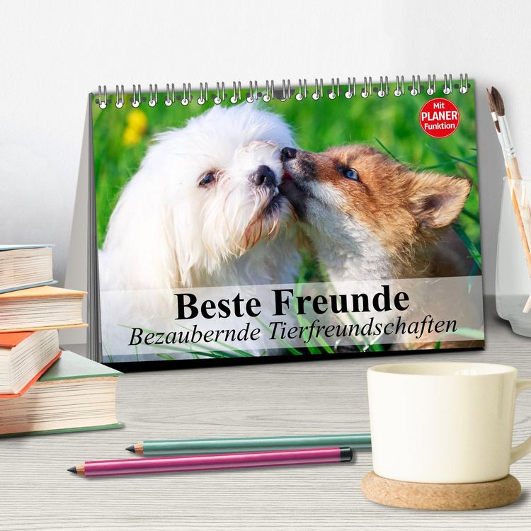 Produktbild: Beste Freunde. Bezaubernde Tierfreundschaften (Tischkalender 2026 DIN A5 quer), CALVENDO Monatskalender