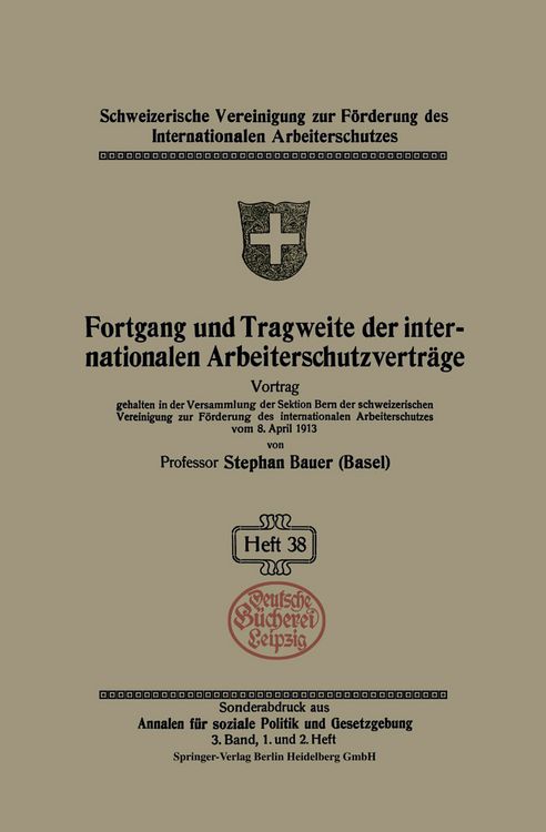 Produktbild: Fortgang und Tragweite der internationalen Arbeiterschutzvertr&auml;ge