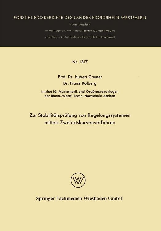 Produktbild: Zur Stabilit&auml;tspr&uuml;fung von Regelungssystemen mittels Zweiortskurvenverfahren