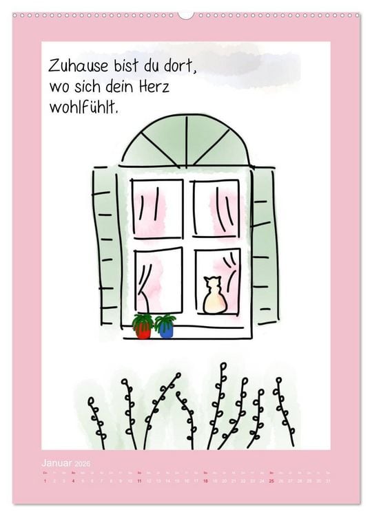 Produktbild: Weisheiten und Spr&uuml;che f&uuml;r mehr Lebensfreude! (Wandkalender 2026 DIN A2 hoch), CALVENDO Monatskalender