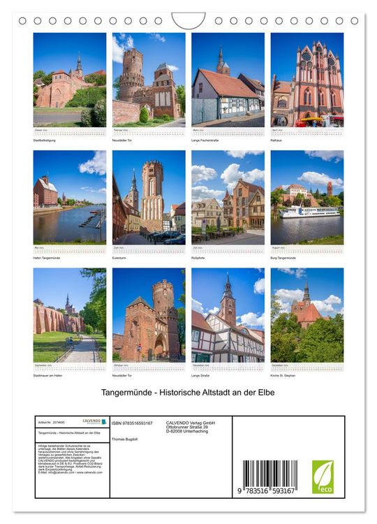 Produktbild: Tangerm&uuml;nde - Historische Altstadt an der Elbe (Wandkalender 2026 DIN A4 hoch), CALVENDO Monatskalender