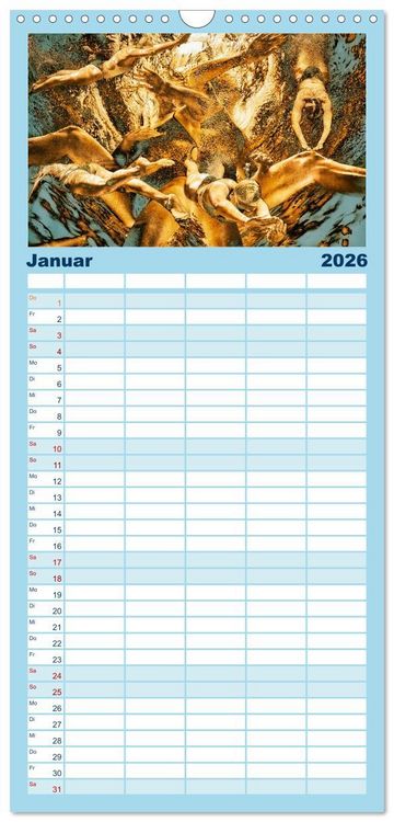 Produktbild: Familienplaner 2026 - FREUBAD mit 5 Spalten (Wandkalender, 21 x 45 cm) CALVENDO